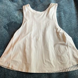White lululemon pleated tank size 8